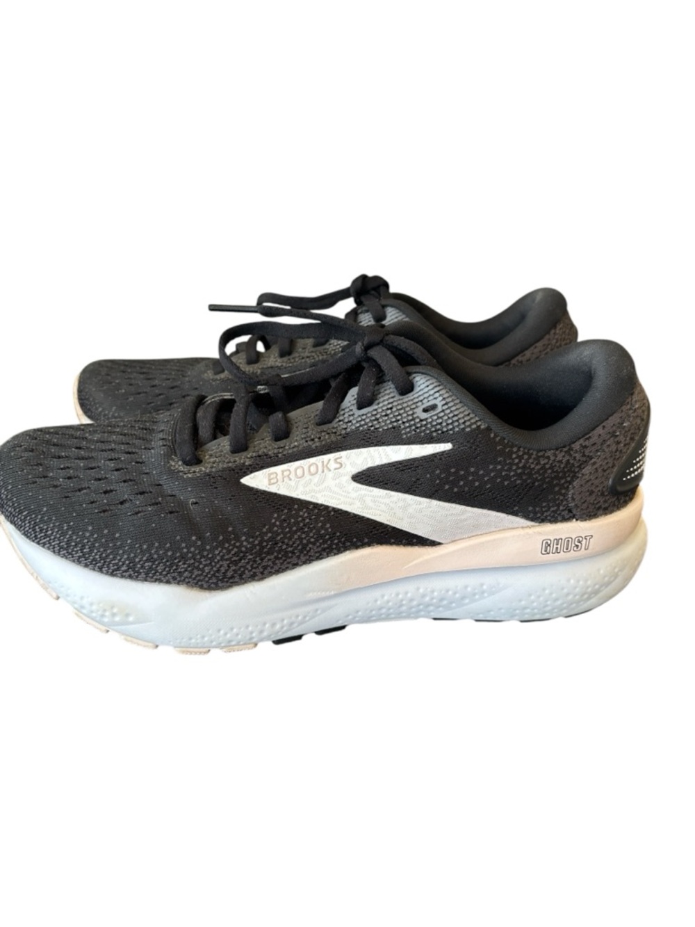 Brooks Ghost 16 Black White Running Workout Sneakers Size 7
